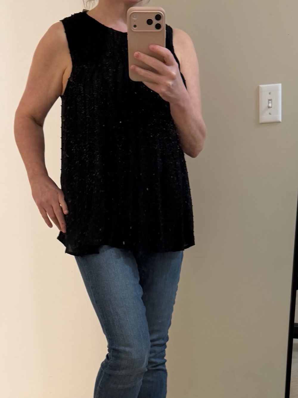 GAP Black Smocked Sleeveless Tank Top - Picture 6 of 6